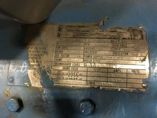 S 975 Westinghouse 25 HP DC Motor